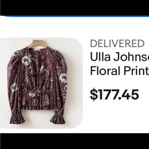 Ulla Johnson Burgundy Floral Blouse